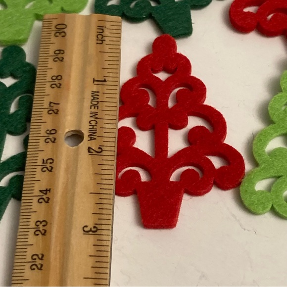Dimensions Red Green Christmas Tree Scrapbook Card Making Embellishments 60ct - Picture 10 of 14